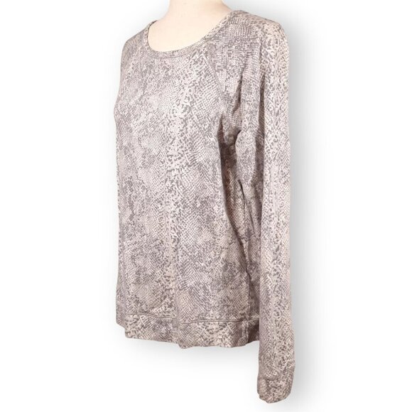 Joie Women's Raglan Sweatshirt Size Medium Knit Thermal Gray Snakeskin Cozy Y2K - Picture 1 of 15